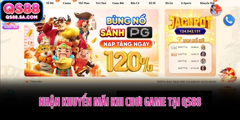 Nhận khuyến mãi liên tục khi chơi game tại QS88